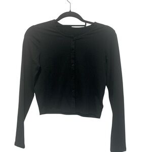 9. NWOT Vuori long sleeve cardigan BLACK Size XS